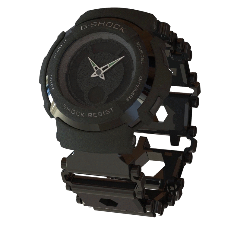Horloge chronolinks Adaptateur Noir pour Leatherman Tread et Casio G Shock 16 mm